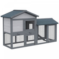 Pawhut Clapier En Bois Pour Lapin Cage De Lapin D'arriere-cour Pour Petits Animaux Toit En Asphalte