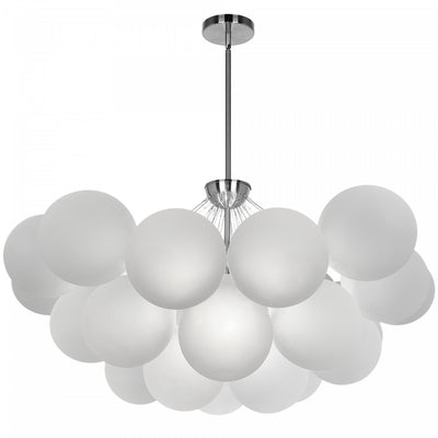 Dainolite Miles 8 Light Chandelier Polished Chrome Frosted White Glass Lamp|Lustre Miles de Dainolite en verre blanc givré, avec fini chromé poli et 8 ampoules