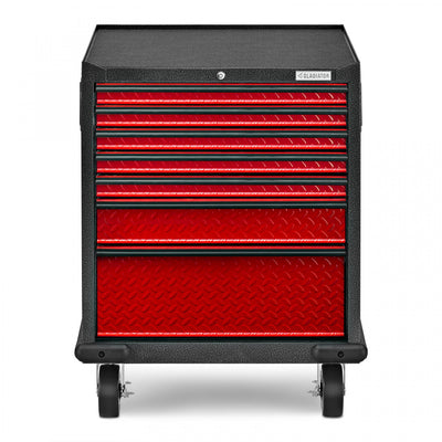 Gladiator Premier 7-Drawer Modular Tool Storage Cabinet - Red Tread|Armoire à outils modulaire de série Premier à 7 tiroirs de Gladiator - bande de roulement rouge