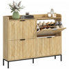 HOMCOM Meuble a chaussures, meuble de rangement pour chaussures, chene