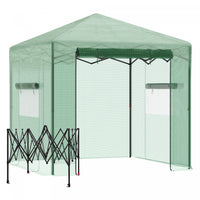 Outsunny 8' X 6' Maison Chaude A Effet De Serre Portable Avec Porte Enroulable Et 2 Fenetres D'exter
