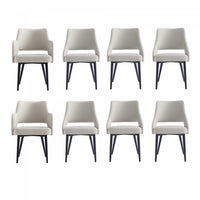  Ensemble de 8 chaises de salle a manger Tremont Modern en gris pierre