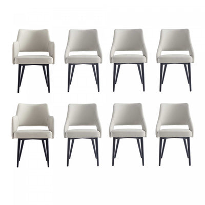 Tremont Modern 8-Piece Dining Chair Set in Stone Gray | Ensemble de 8 chaises de salle a manger Tremont Modern en gris pierre