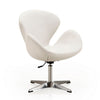 Chaise pivotante réglable Raspberry de Manhattan Comfort en chrome poli et en similicuir - blanche