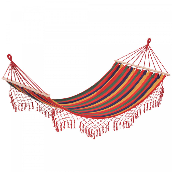 Hamac De Voyage Respirant Portable Toile De Hamac Dim. 2l X 1l M Coton Polyester Multicolore