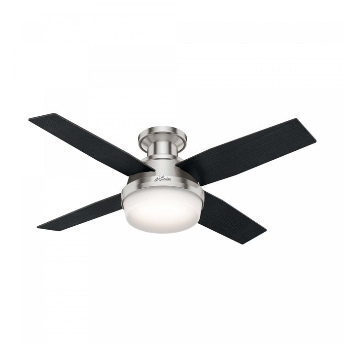 Ventilateur de plafond Dempsey à profil bas avec luminaire - Gris