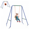 Outsunny 2 En 1 Toddler Swing Set, Balancoire En Metal Avec Harnais De Securite Pour Bebe, Enfants De 6 Mois Et Plus, Balancoire Robuste Pour L'interieur/l'exterieur, Jeu De Cour Arriere, Orange