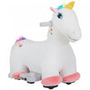 Qaba Cheval Electrique 6v, Cheval Electrique A Piles Pour Enfants, Jouet Poney Avec Musique, Roues En Pu, Toucher Doux, Pour Garcons Et Filles Ages De 18 A 36 Mois, Blanc.