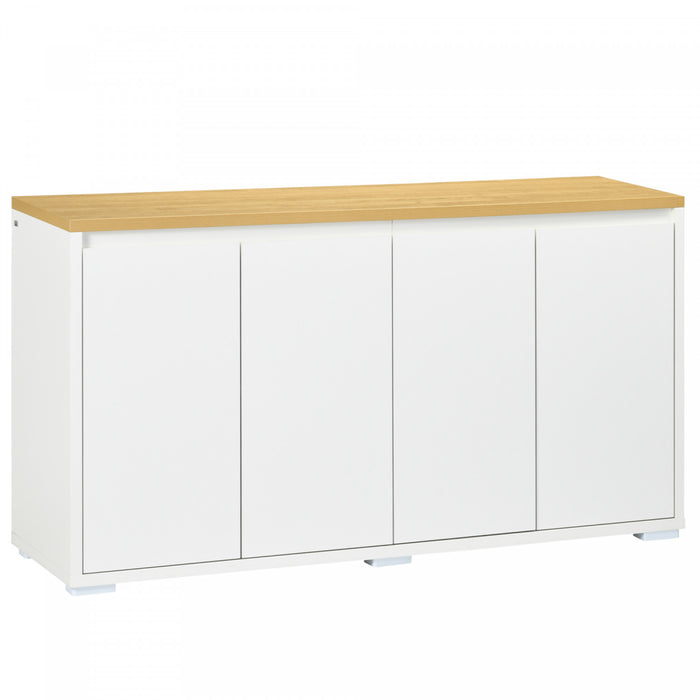 HOMCOM Meuble de Rangement Buffet avec Quatre Portes Blanc