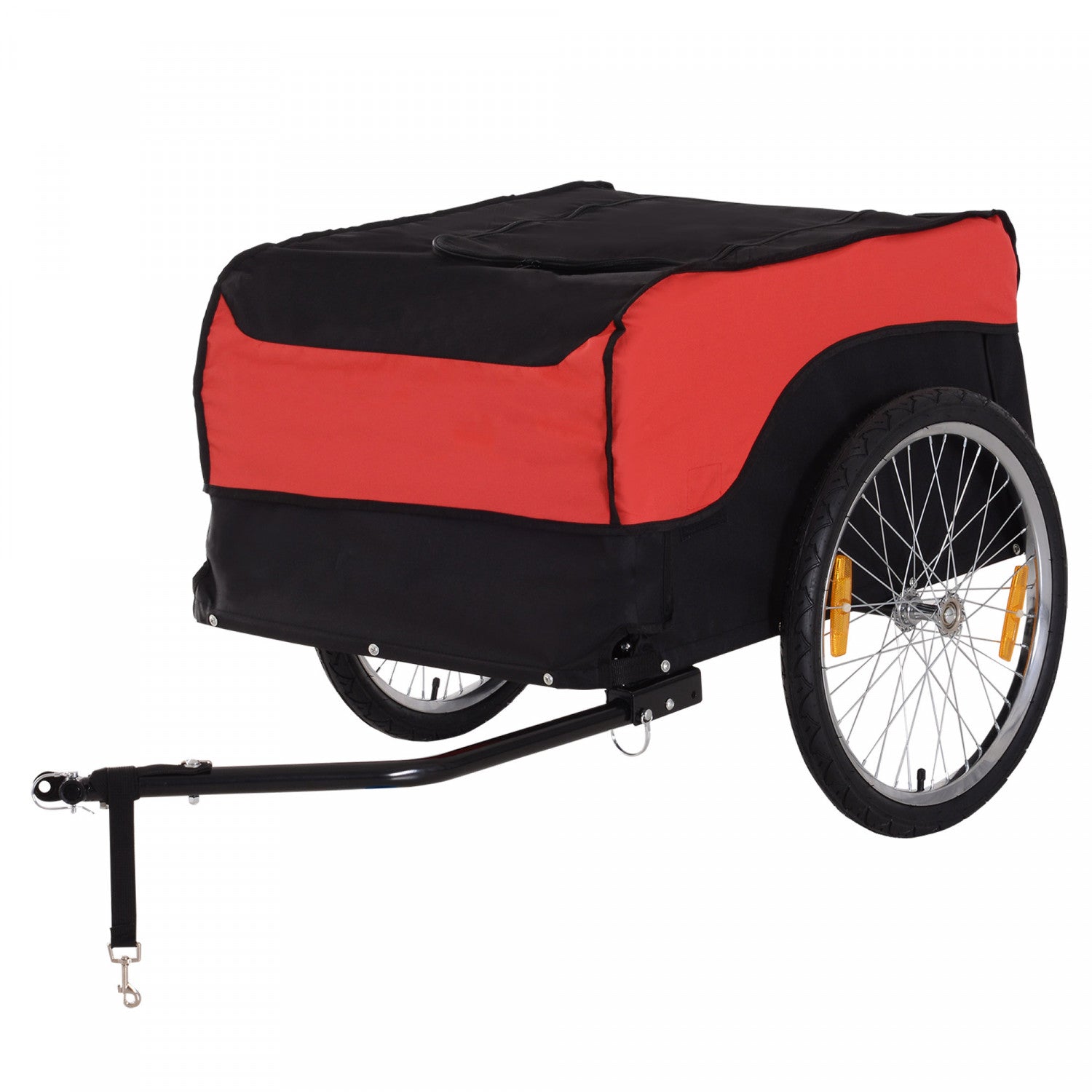 Aosom Bike Cargo Trailer Velo Porte bagages Chariot Avec Couvercle Brick