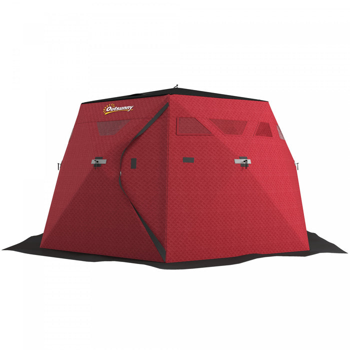 Outsunny Tente De Peche Sur Glace, Abri De Peche Sur Glace Pour 4 Personnes