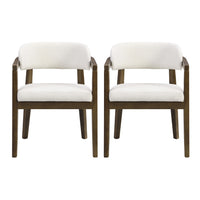 Sophia Ensemble de 2 chaises de salle a manger avec accoudoirs et structure en bois de caoutchouc, noyer