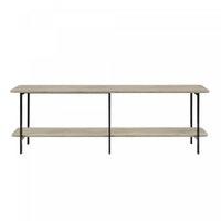 Console contemporaine moderne Celine 180 cm en gris rustique (2 etageres)