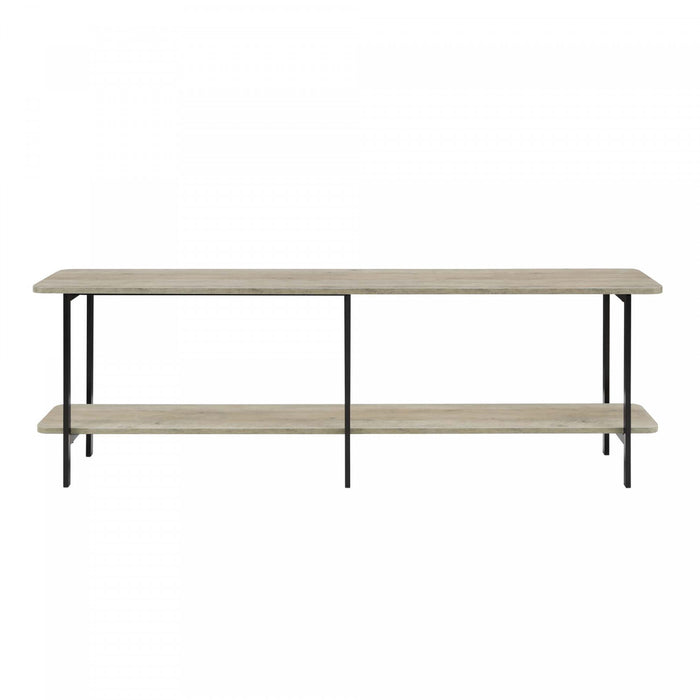 Console contemporaine moderne Celine 180 cm en gris rustique (2 etageres)