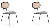 Ensemble 2 chaises de salle à manger Jardin de Manhattan Comfort - noir et gris