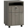 HOMCOM Classeur Vertical avec Tiroir Verrouillable, Classeur, Gris