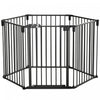 Pawhut Barriere De Securite Pour Animaux Domestiques, Parc A 6 Panneaux, Cheminee, Arbre De Noel, Cloture En Acier, Barriere D'escalier, Separateur De Piece, Fermeture Automatique, Verrouillage, Noir
