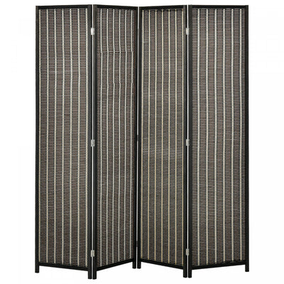 Homcom 4-panel Bamboo Room Divider Privacy Screen 6ft|Homcom Paravent De Separation De Piece En Bambou A 4 Panneaux 6ft