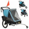 Qaba Remorque de Velo pour Enfants, Poussette & Jogger 3-en-1 avec Siege Inclinable