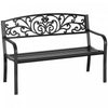 Banc De Jardin 2 Places Outsunny 50 Pour Cour, Pelouse, Patio, Noir