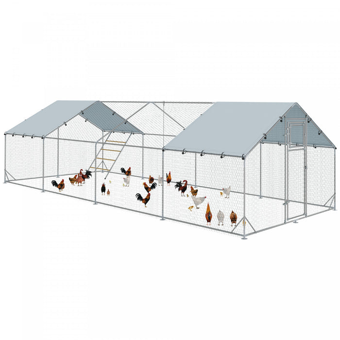 Grand Poulailler En Metal Avec Couvercle Pour 24-30 Poulets