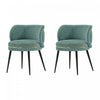 Chaise de salle a manger Kaya en bois moderne et velours vert menthe - Lot de 2