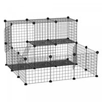 Pawhut Enclos Modulable Cloture Pour Petits Animaux Cage Pour Lapin Cochon D'inde Diy Avec 2 Portes