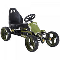 Aosom Kart A Pedales Pour Enfants, Jouet De Voiture Avec Siege Reglable, Pneus Eva, Frein A Main De