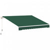 Outsunny 11,8x8,2 Pi Auvent De Patio Retractable Manuel Resistant A L'eau Pare-soleil Pour Terrasse Exterieure Fenetre Porte Auvent Abri Vert