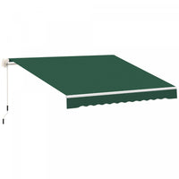 Outsunny 11,8x8,2 Pi Auvent De Patio Retractable Manuel Resistant A L'eau Pare-soleil Pour Terrasse