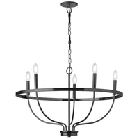 Lustre Cesar de Dainolite avec fini noir mat et 5 ampoules