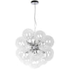 Lustre Comet de Dainolite en verre transparent, avec fini chromé poli et 6 ampoules