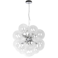 Lustre Comet de Dainolite en verre transparent, avec fini chromé poli et 6 ampoules
