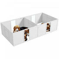 Pawhut Boite De Mise Bas Pour Chiens Et Chiots, Enclos De Mise Bas Pour Chien, Interieur Avec Portes