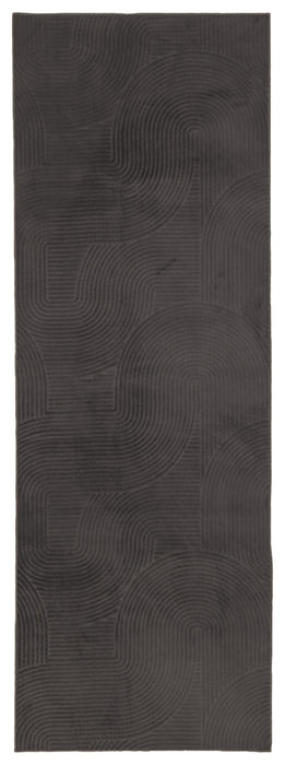 Tapis Lavable/Contemporain  Elion 2'8\" x 8'0\" en Charbon