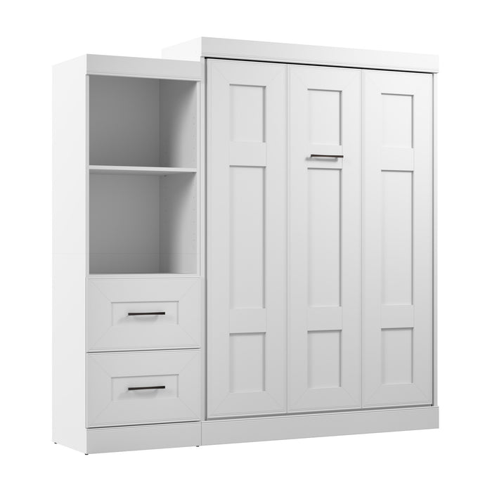 Lit double escamotable Edge de Bestar avec organisateur de garde-robe et tiroirs (85 po [L]) - blanc