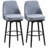 HOMCOM 2 Tabourets de Bar 360° Pivotants Pieds Gris