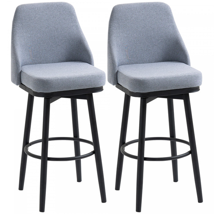 HOMCOM 2 Tabourets de Bar 360° Pivotants Pieds Gris