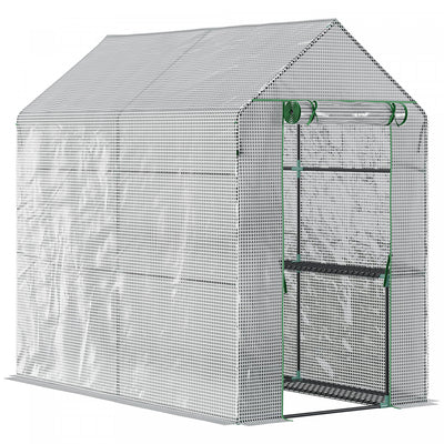 Outsunny 73" X 47" X 75" Walk-in Greenhouse Outdoor Portable Plant Flower Growth Warm House Garden T|Outsunny 73" X 47" X 75" Serre Sans Rendez-vous Exterieur Portable Plante Fleur Croissance Maison Ch