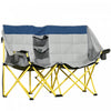 Outsunny Chaise de camping a double siege pliante avec poche de rangement