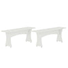 Banc de salle a manger Coney style milieu du siecle en blanc - Lot de 2