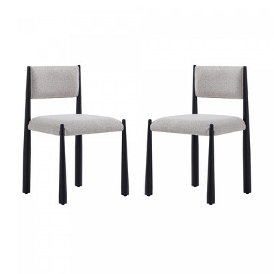 Lennor Mid-Century Modern Boucle Metal Side Chair in Champagne - Set of 2 | Chaise d’appoint en metal et boucle Lennor style milieu du siecle, couleur champagne – Lot de 2