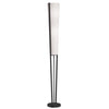 Lampe à pied Emotions de Dainolite avec abat-jour blanc, fini noir mat et 2 ampoule
