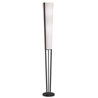 Lampe à pied Emotions de Dainolite avec abat-jour blanc, fini noir mat et 2 ampoule
