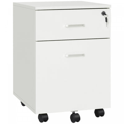 Vinsetto Locking Rolling File Cabinet With 2 Drawers|Vinsetto Classeur Roulant Verrouillable Avec 2 Tiroirs