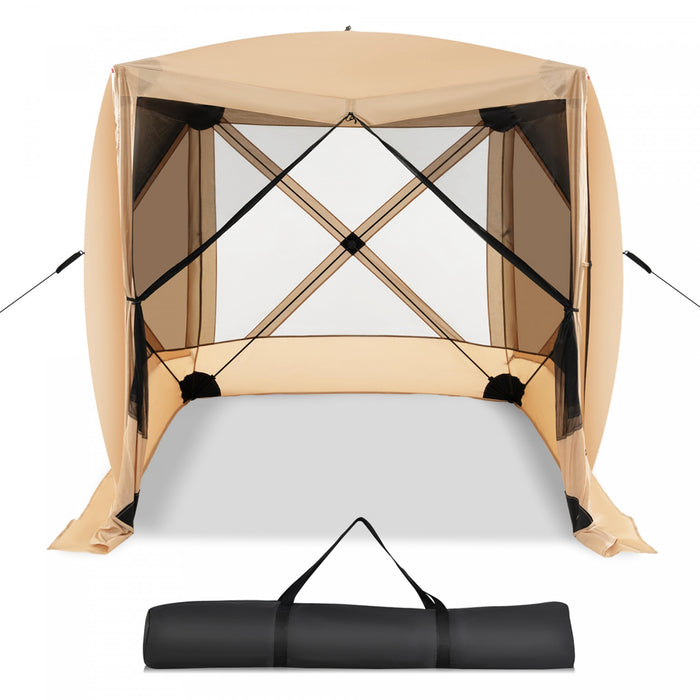 Costway 6.7 Ft X 6.7 Ft 4 Panneaux Pop Up Camping Gazebo Quick-set Avec 2 Torchons Parasols Cafe