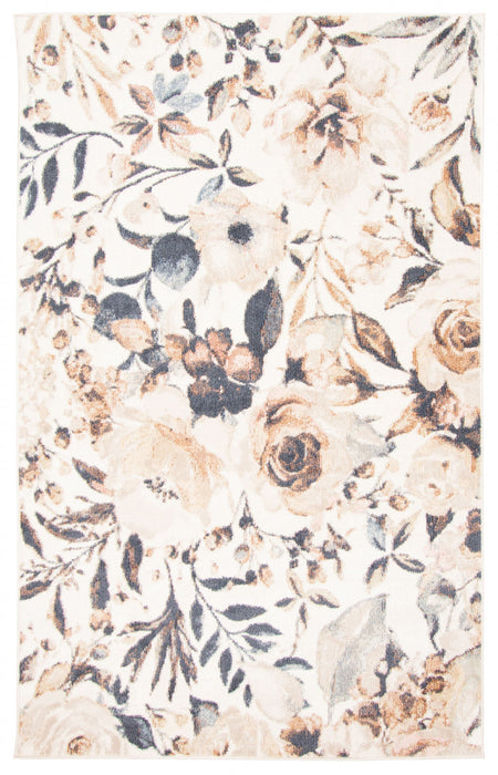 Carpette Rosette ivoire - 8 pi 0 po x 10 pi 0 po    