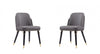 Chaise de salle a manger moderne Estelle en cuir vegetalien et bois, graphite - Lot de 2