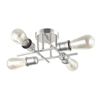 Plafonnier affleuré Nebraska de Dainolite avec fini chromé poli et 4 ampoules