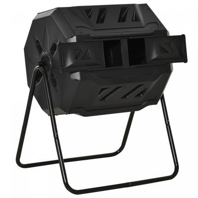 Outsunny 43 Gallon (160l) Tumbling Compost Bin Outdoor Dual Chamber 360° Rotating Composter With Sli|Outsunny 43 Gallon (160l) Tumbling Compost Bin Outdoor Dual Chamber 360° Rotating Composter With Sli
